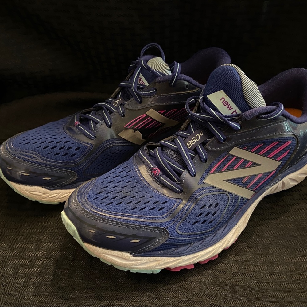 New Balance Womens 860 V7 W860BP7 Blue Running Shoes Sneakers Size 9.5